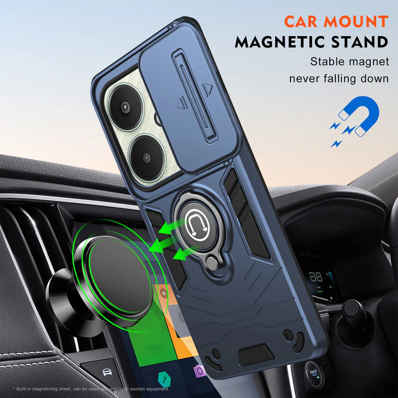 Ultra Rugged Case with Rotating Ring Holder Back Case For Redmi 13C 5G - Image 24