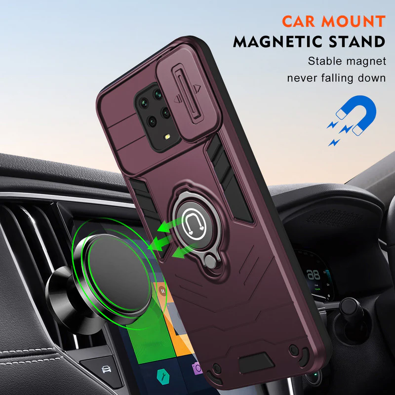 Ultra Rugged Case with Rotating Ring Holder Back Case For Redmi Note 9 Pro - Image 36