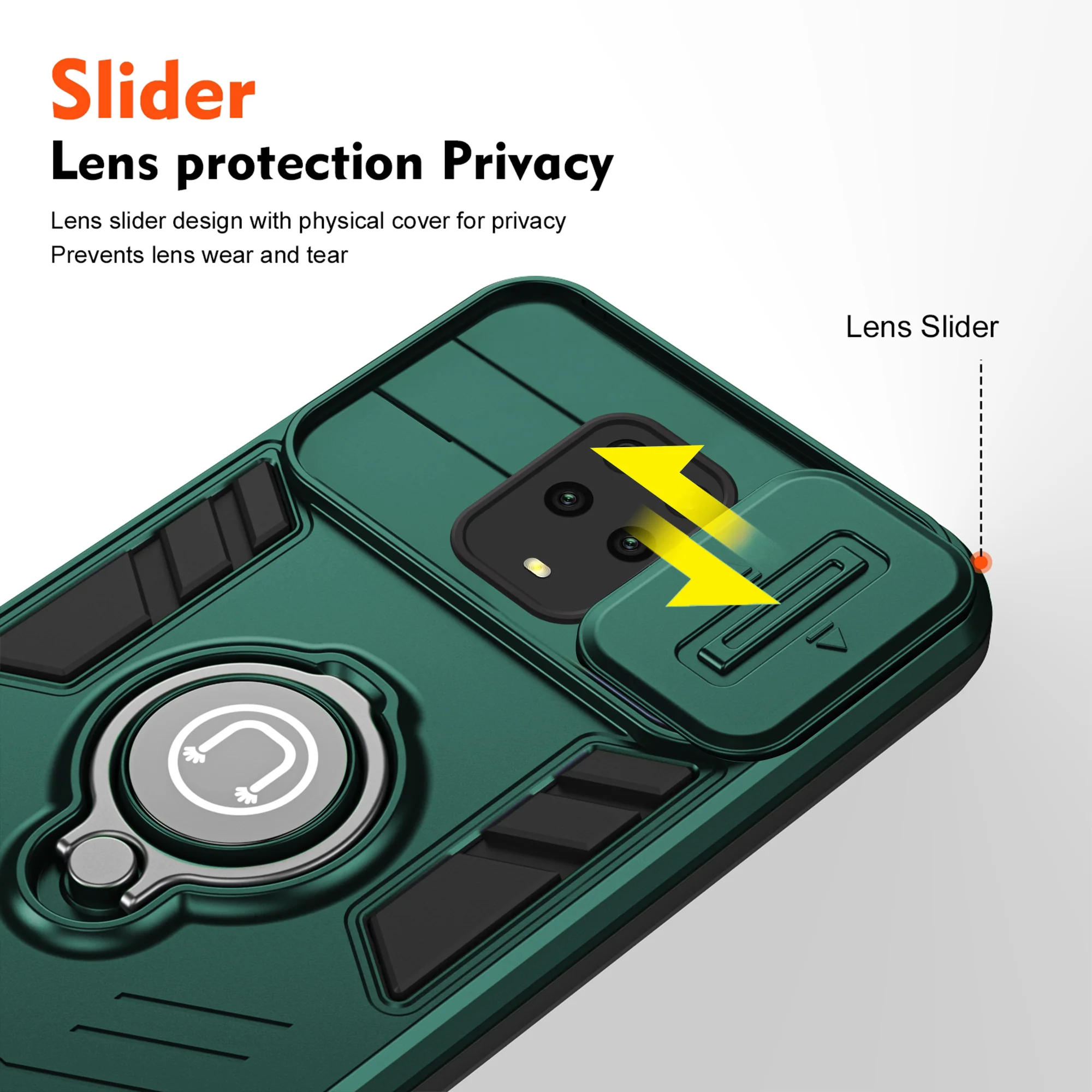 Ultra Rugged Case with Rotating Ring Holder Back Case For Redmi Note 9 Pro Max - Image 10