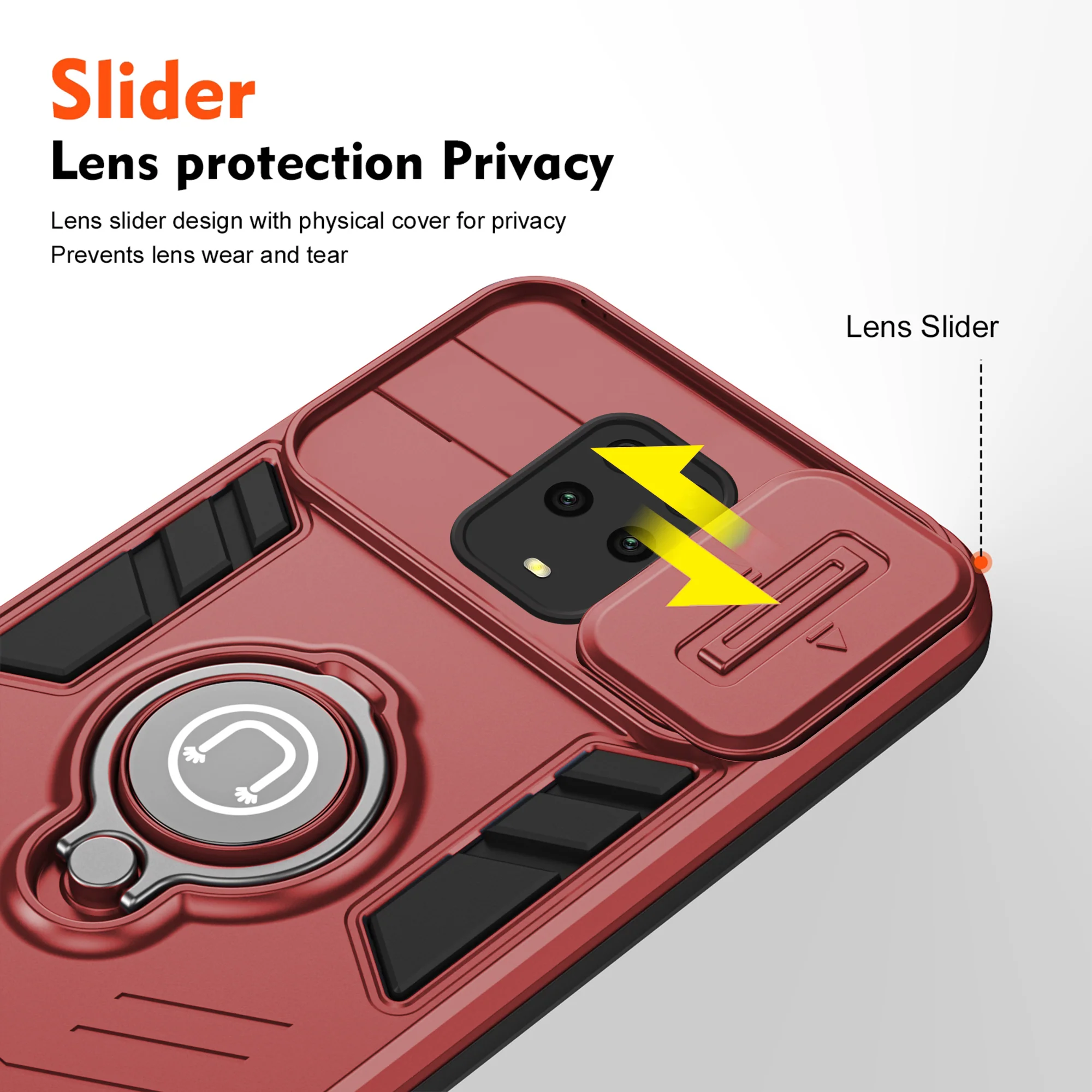 Ultra Rugged Case with Rotating Ring Holder Back Case For Redmi Note 9 Pro Max - Image 22