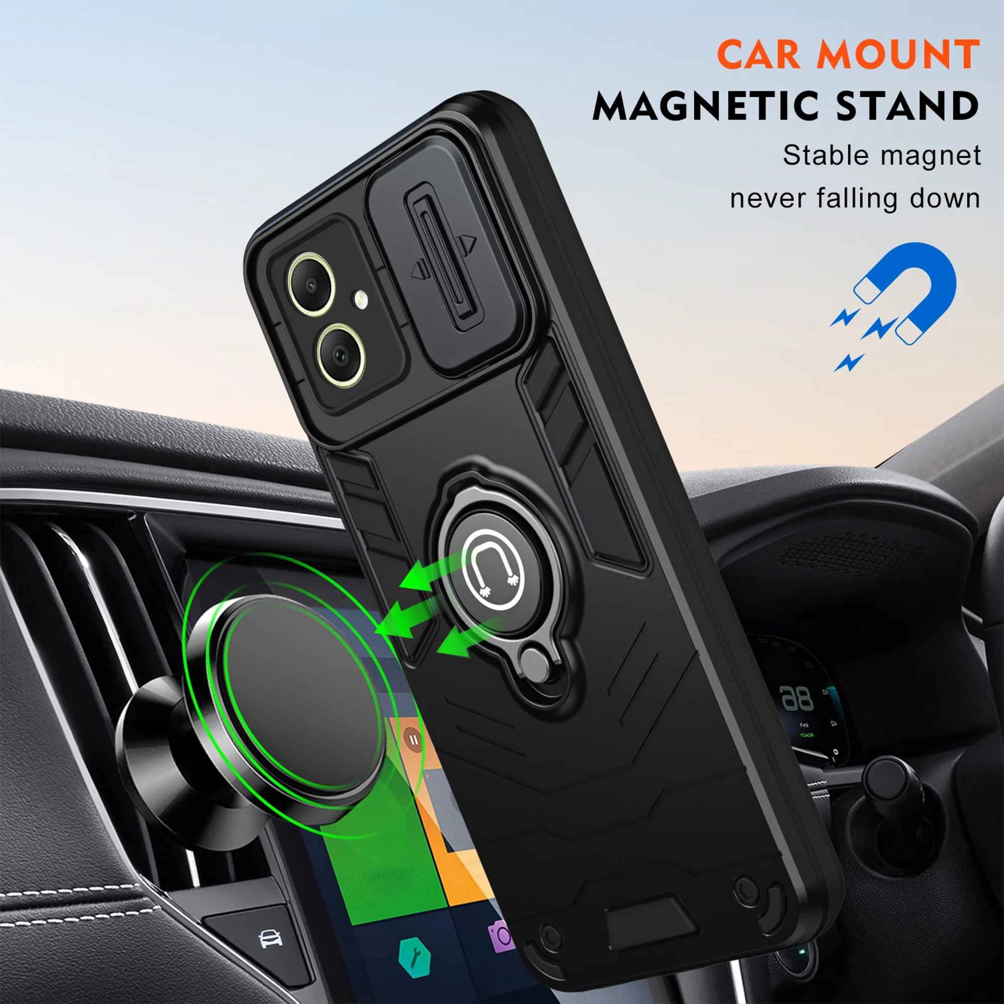 Ultra Rugged Case with Rotating Ring Holder Back Case For Samsung A05 - Image 6