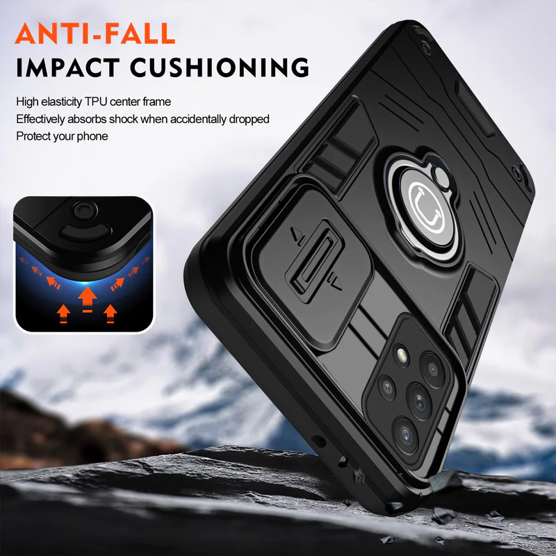 Ultra Rugged Case with Rotating Ring Holder Back Case For Samsung A13 4G - Image 5