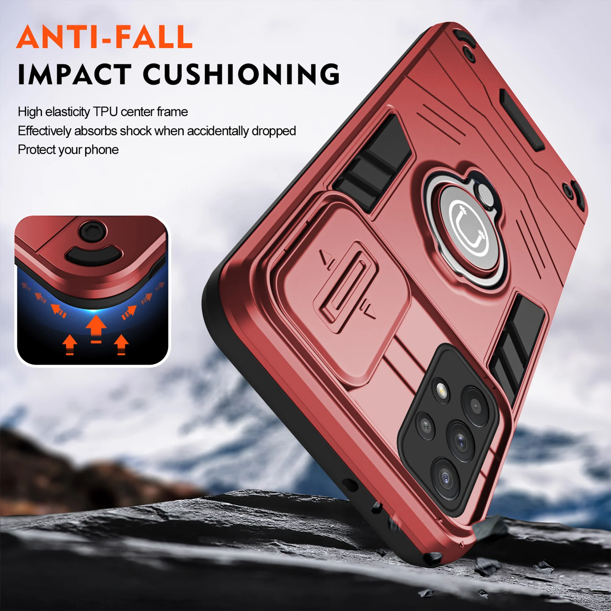 Ultra Rugged Case with Rotating Ring Holder Back Case For Samsung A23 5G - Image 11