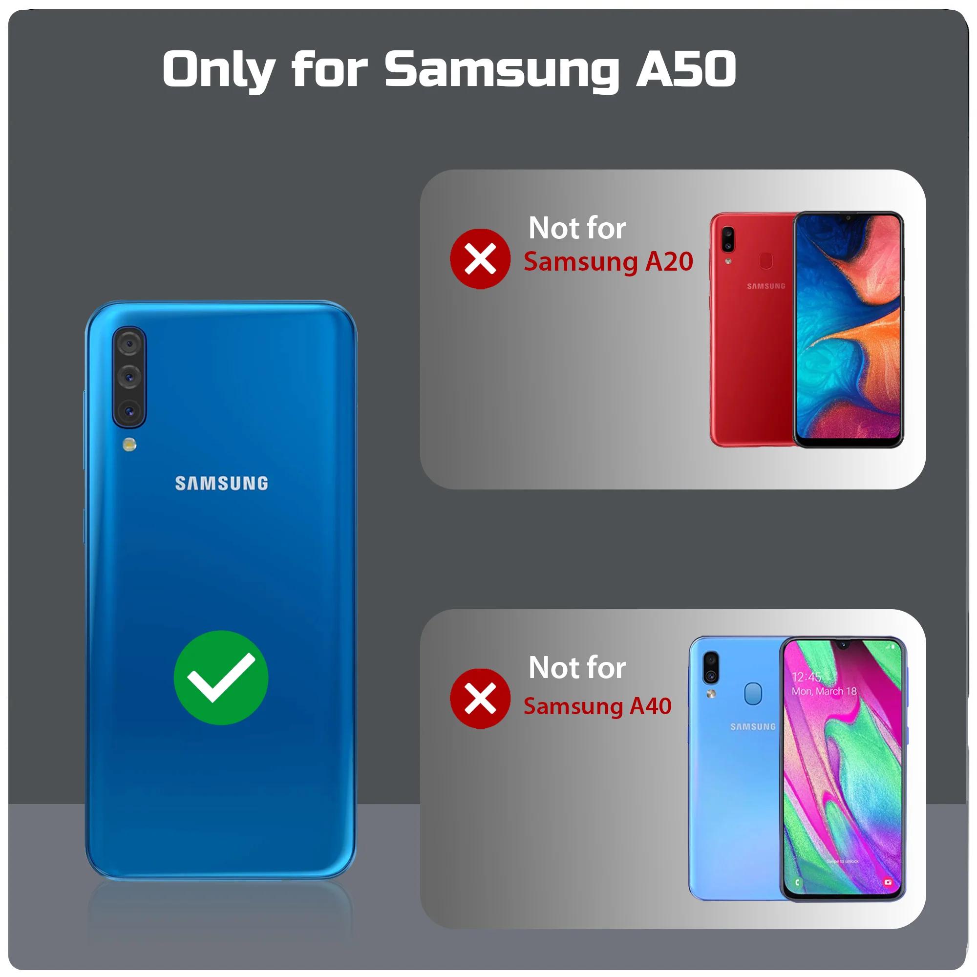 Ultra Rugged Case with Rotating Ring Holder Back Case For Samsung A50 - Image 2