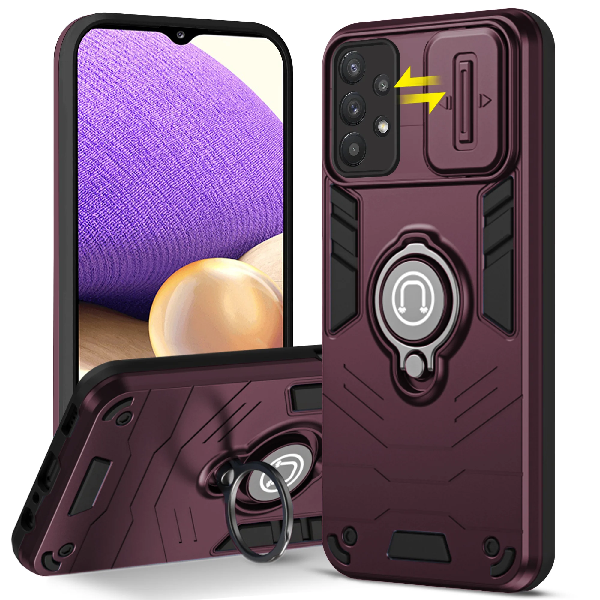 Ultra Rugged Case with Rotating Ring Holder Back Case For Samsung M32 5G - Image 31