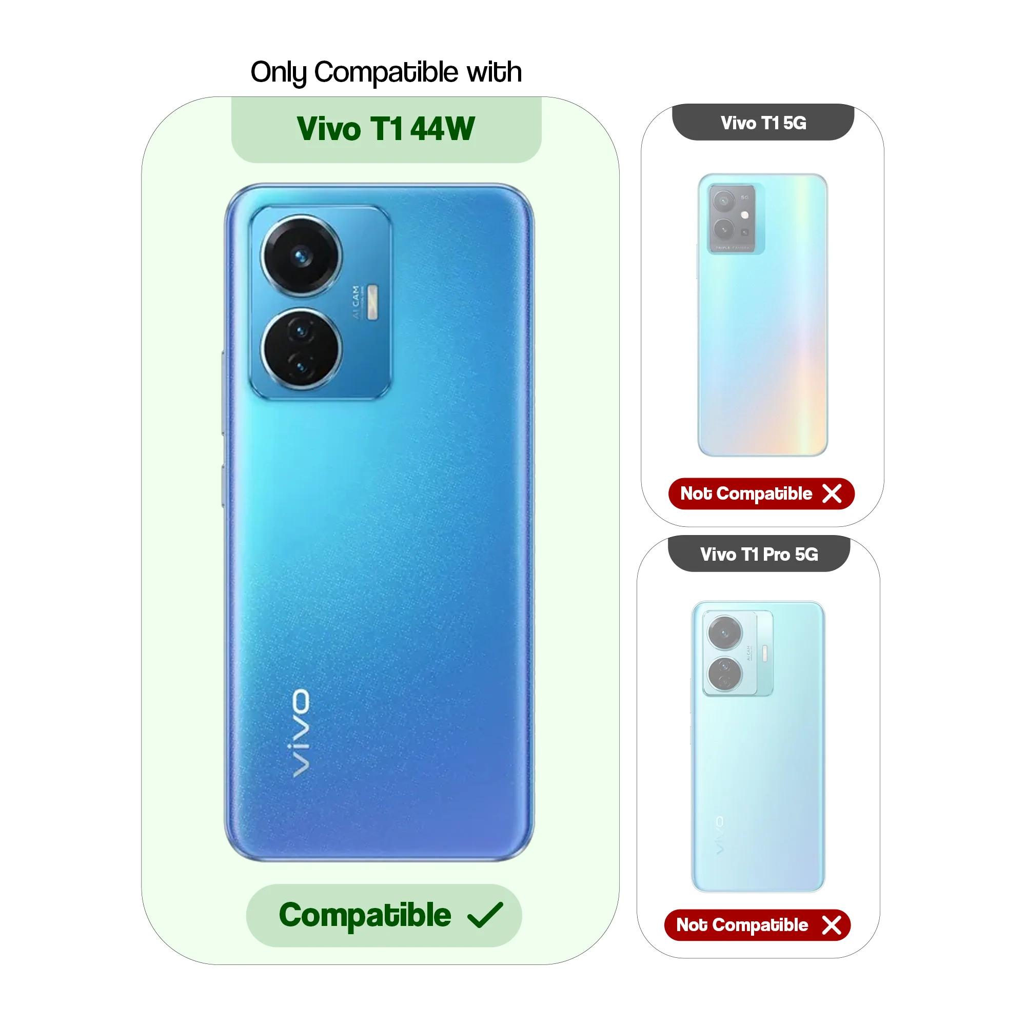 Ultra Rugged Case with Rotating Ring Holder Back Case For Vivo T1 44W - Image 2