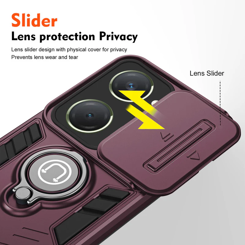 Ultra Rugged Case with Rotating Ring Holder Back Case For Vivo T3 Lite 5G - Image 34