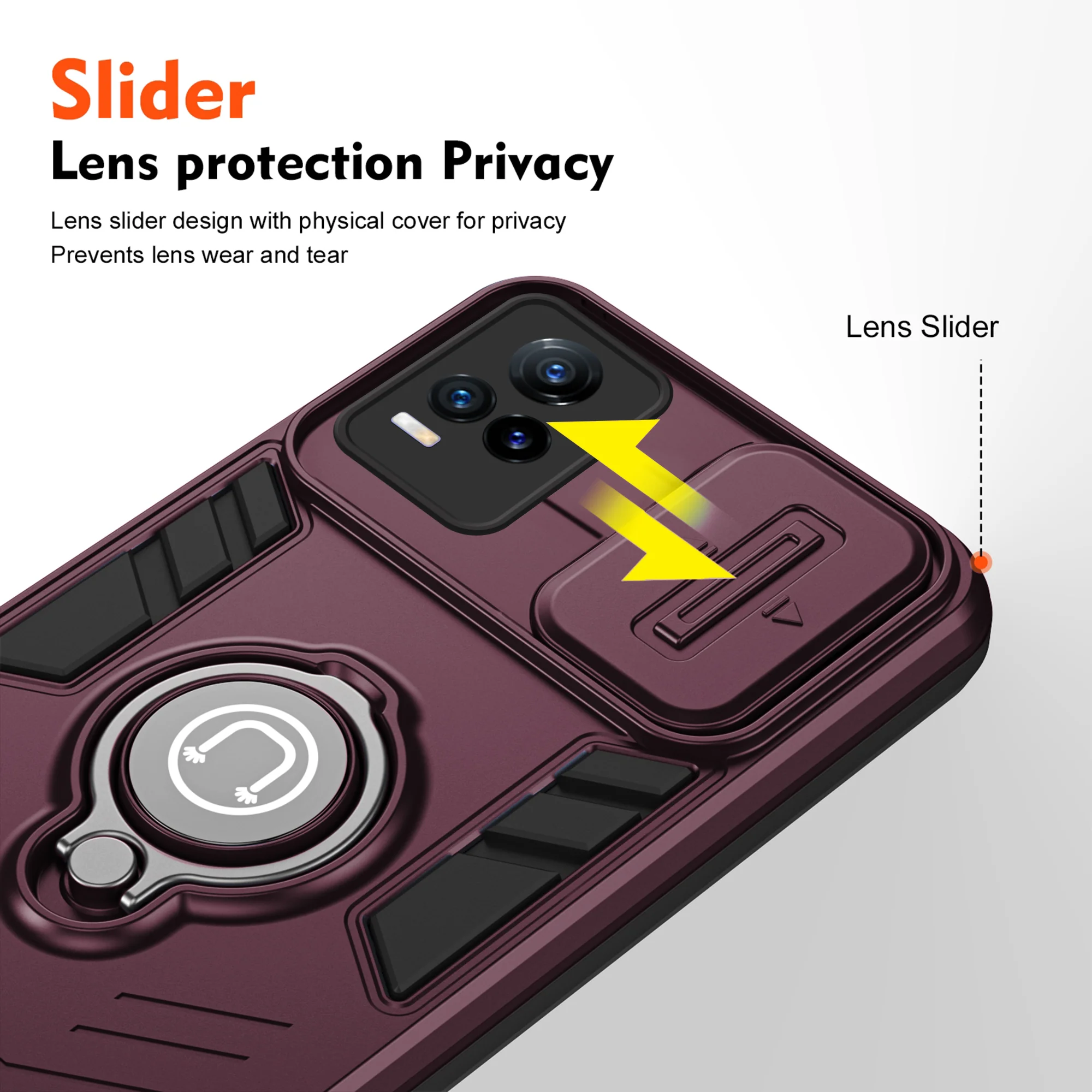 Ultra Rugged Case with Rotating Ring Holder Back Case For Vivo V21e 4G - Image 34