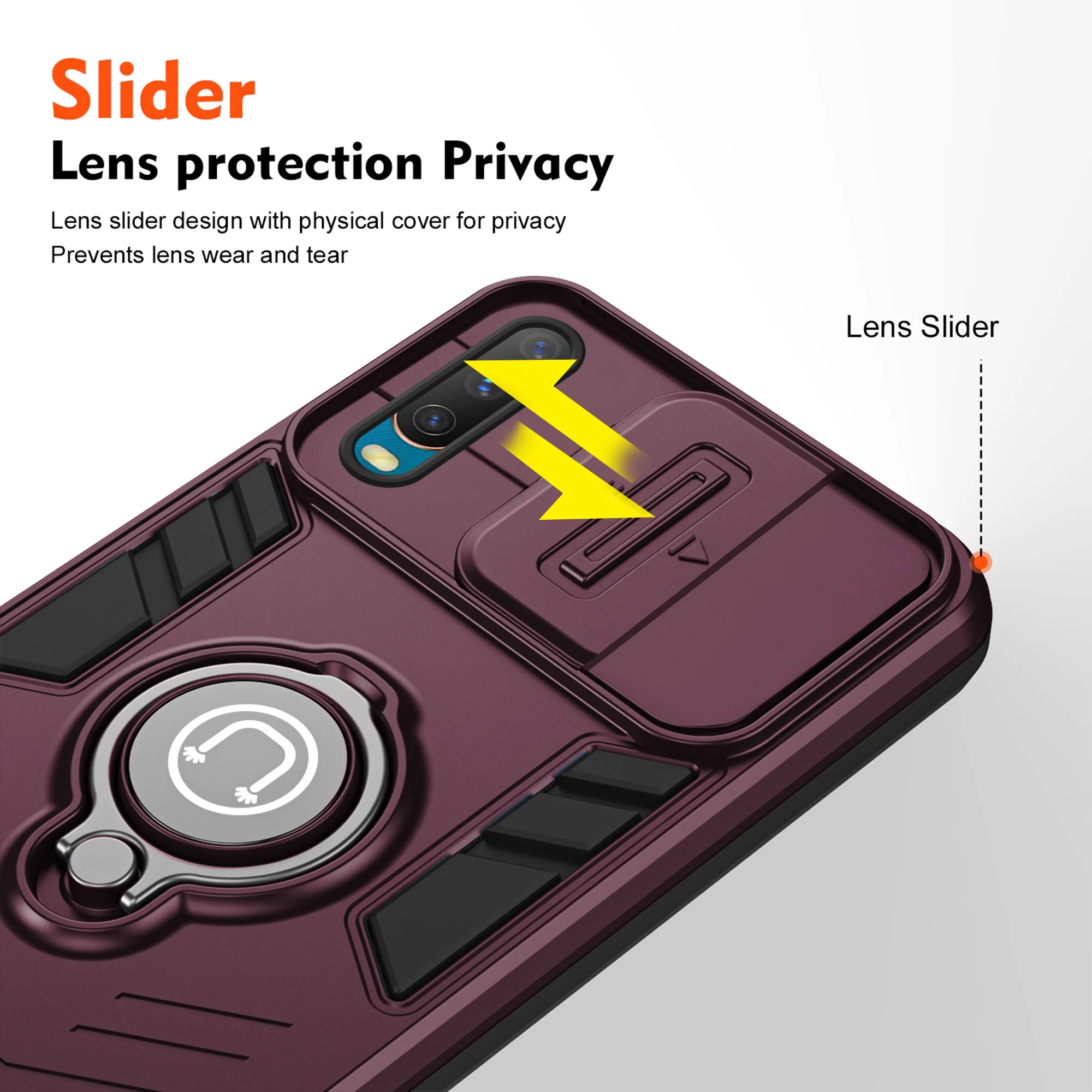 Ultra Rugged Case with Rotating Ring Holder Back Case For Vivo Y12 - Image 34