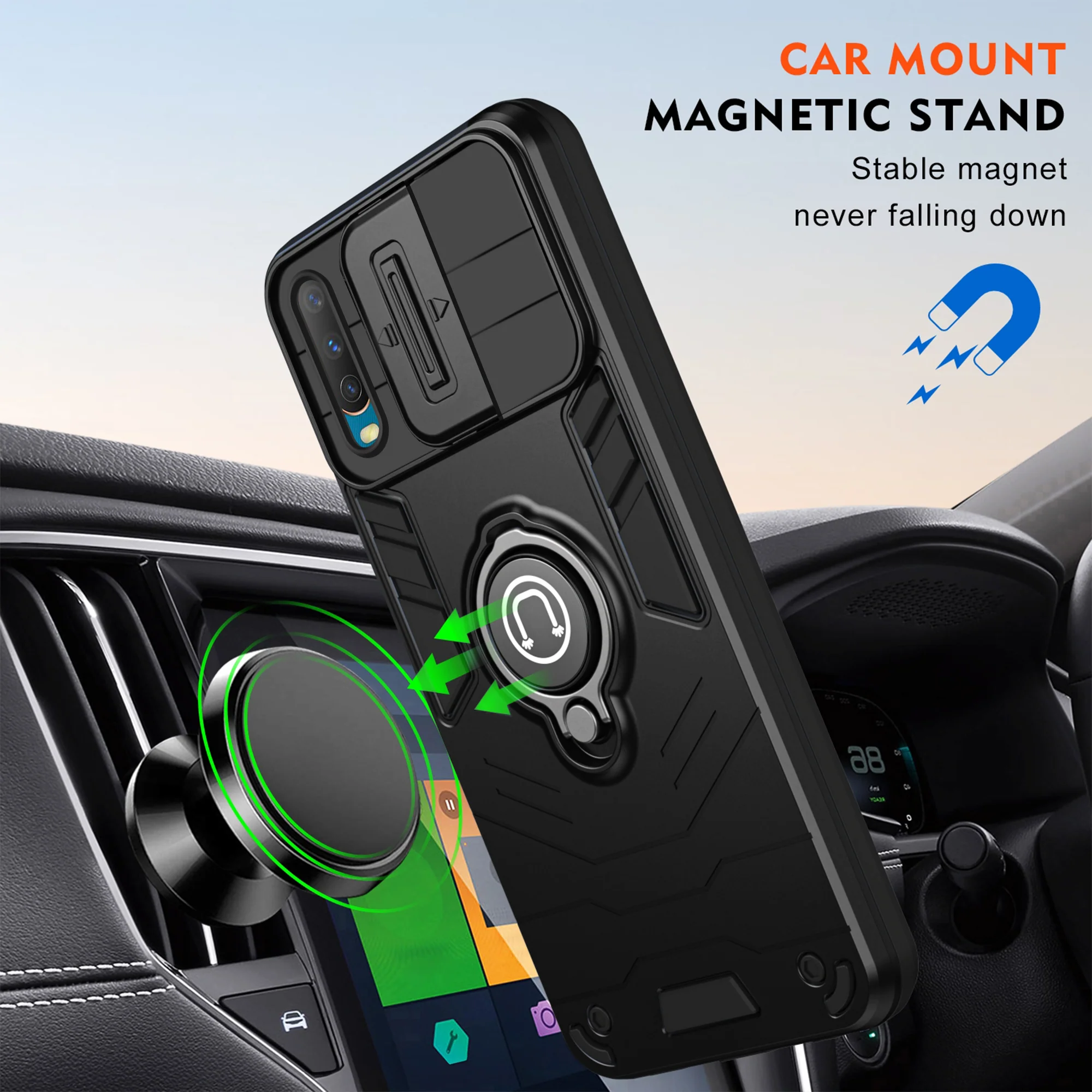 Ultra Rugged Case with Rotating Ring Holder Back Case For Vivo Y12 - Image 6