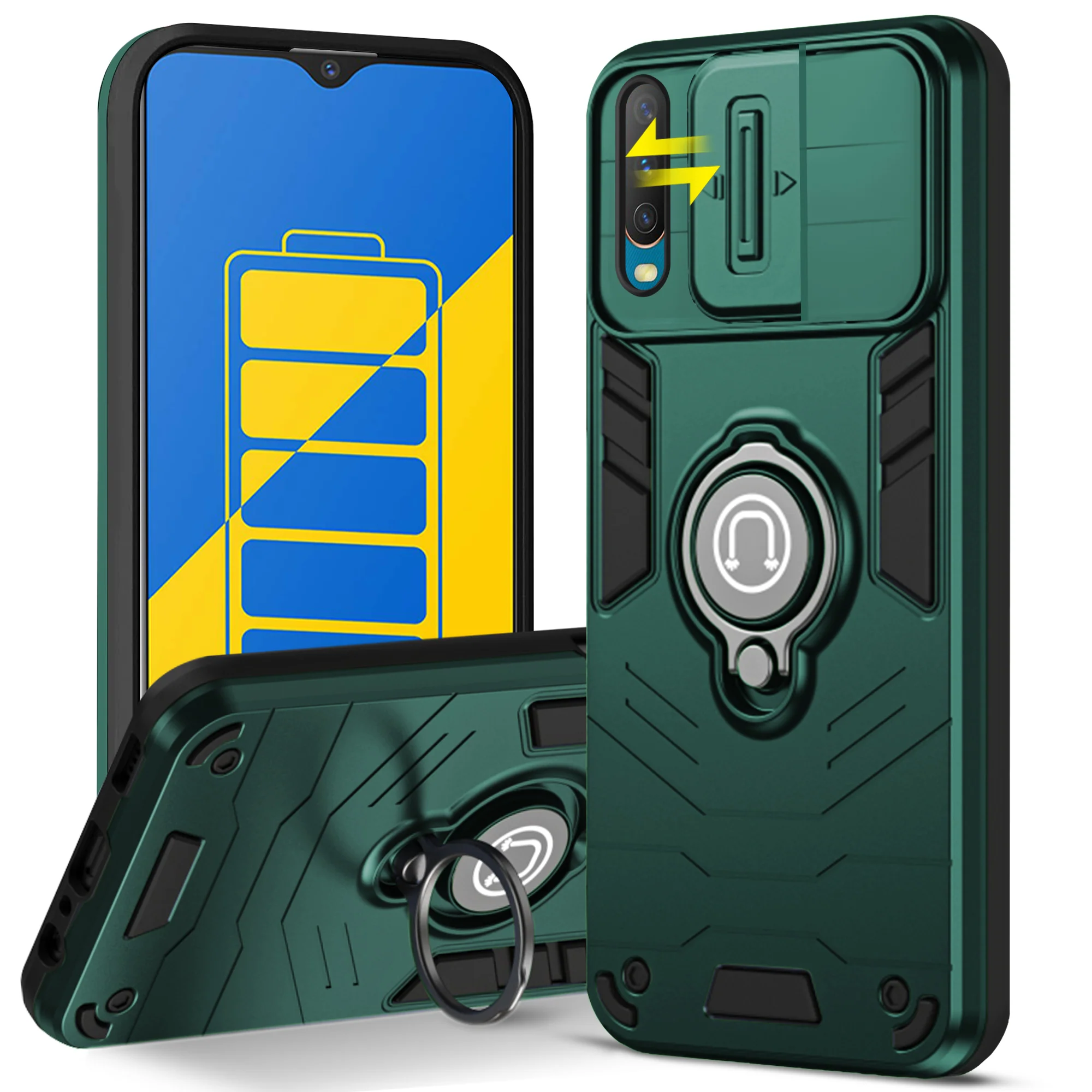 Ultra Rugged Case with Rotating Ring Holder Back Case For Vivo Y12 - Image 7