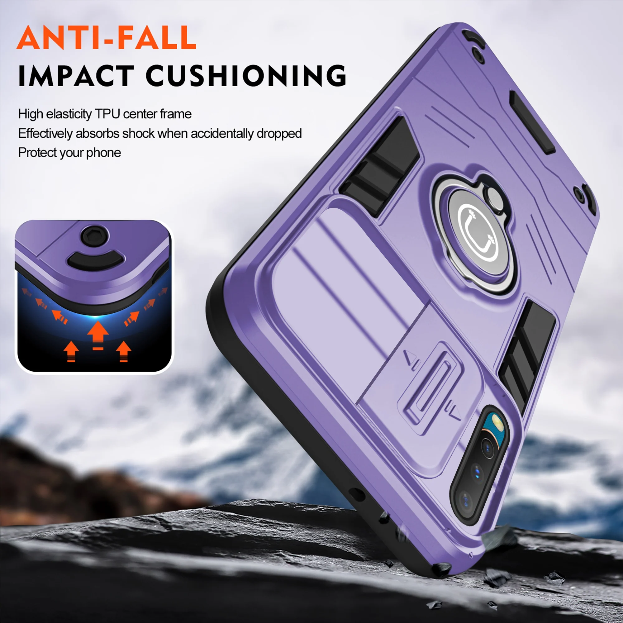 Ultra Rugged Case with Rotating Ring Holder Back Case For Vivo Y15 - Image 17