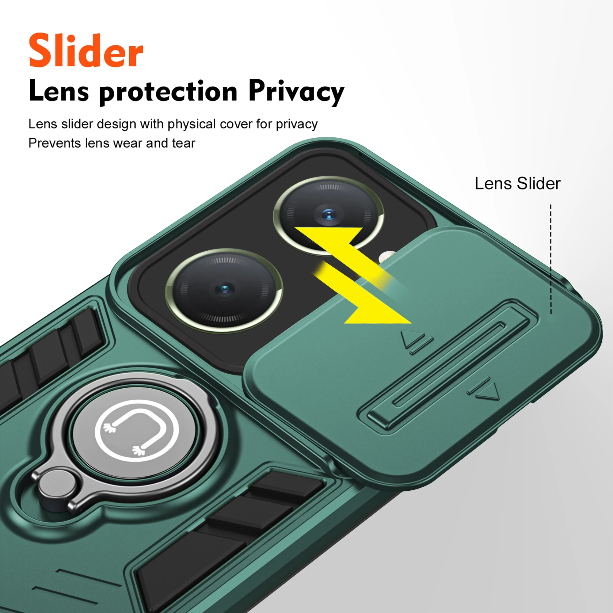 Ultra Rugged Case with Rotating Ring Holder Back Case For Vivo Y18 - Image 10