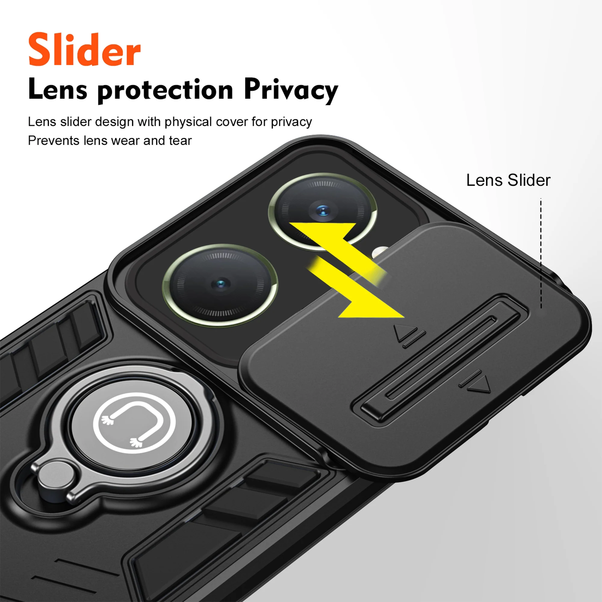 Ultra Rugged Case with Rotating Ring Holder Back Case For Vivo Y18 - Image 4