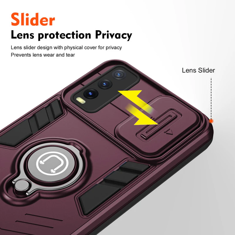 Ultra Rugged Case with Rotating Ring Holder Back Case For Vivo Y20 - Image 34