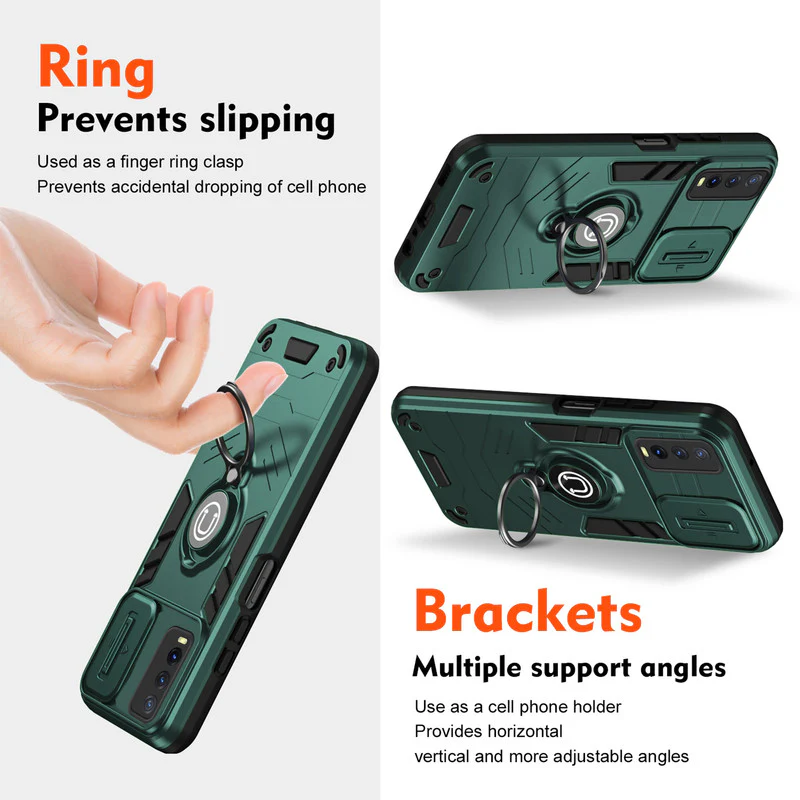 Ultra Rugged Case with Rotating Ring Holder Back Case For Vivo Y20 - Image 9