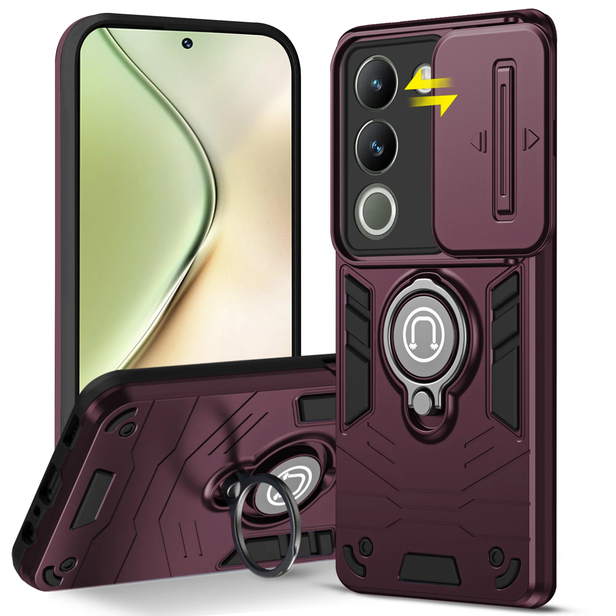 Ultra Rugged Case with Rotating Ring Holder Back Case For Vivo Y200 5G - Image 19