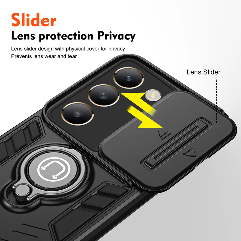 Ultra Rugged Case with Rotating Ring Holder Back Case For Vivo Y200e 5G - Image 4