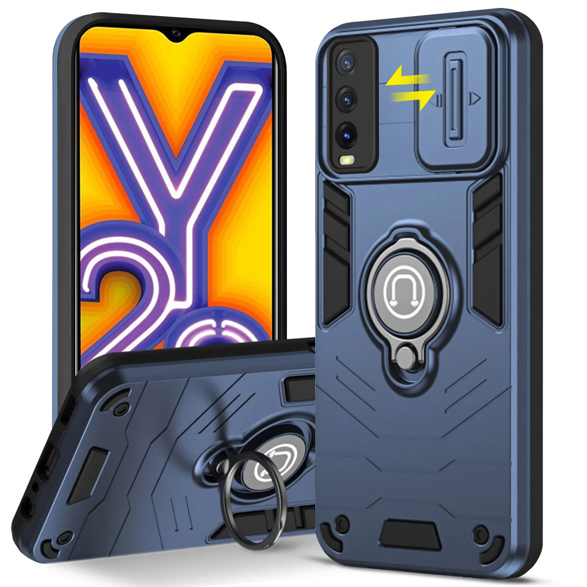 Ultra Rugged Case with Rotating Ring Holder Back Case For Vivo Y20A - Image 25