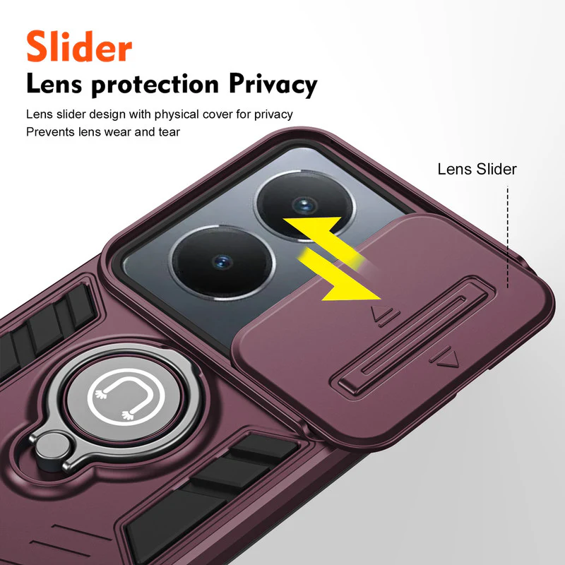 Ultra Rugged Case with Rotating Ring Holder Back Case For Vivo Y36 4G - Image 34