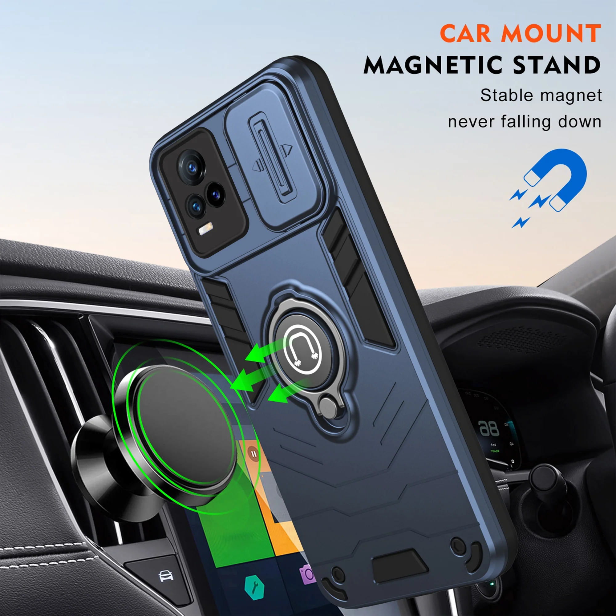 Ultra Rugged Case with Rotating Ring Holder Back Case For Vivo Y73 2021 - Image 30