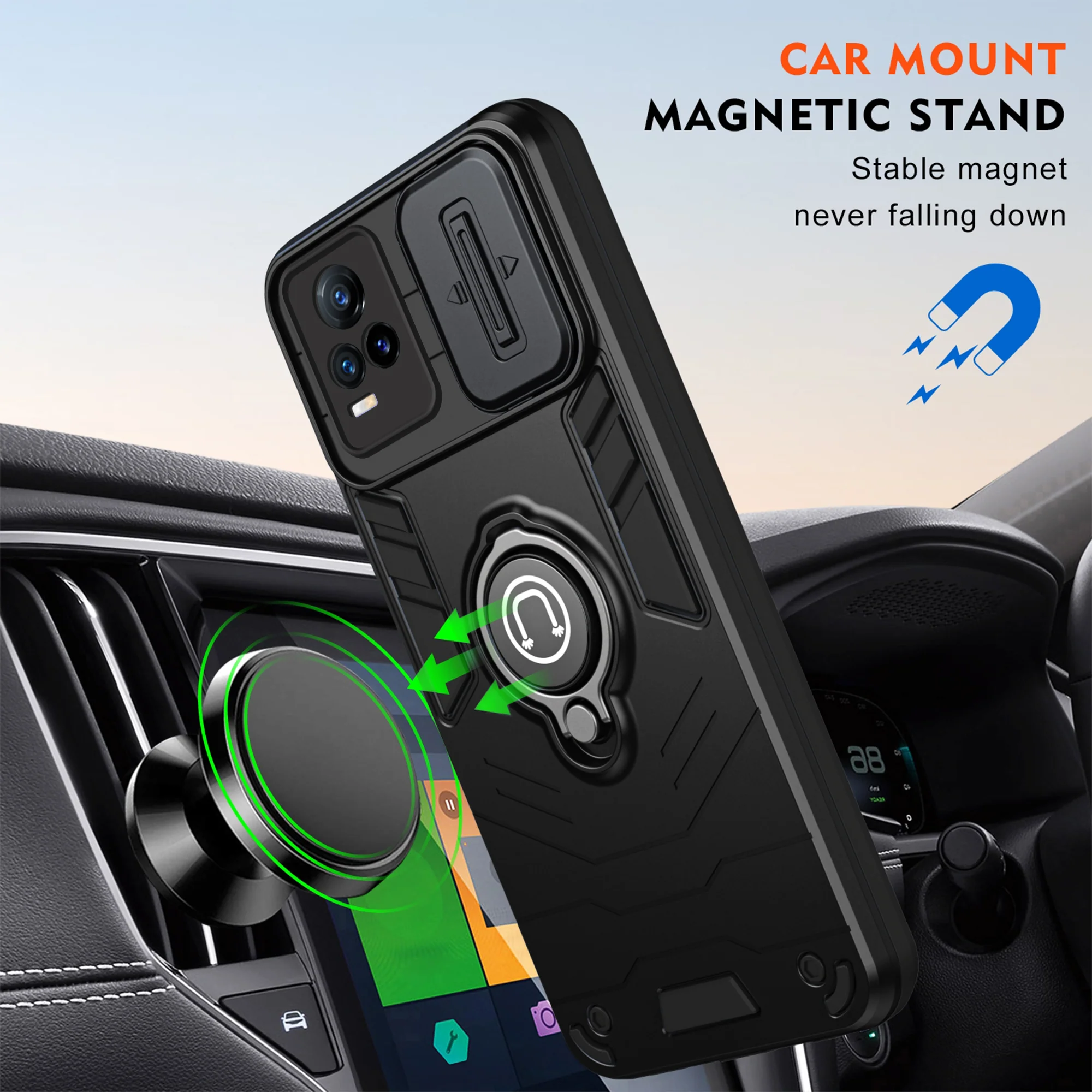 Ultra Rugged Case with Rotating Ring Holder Back Case For Vivo Y73 2021 - Image 6