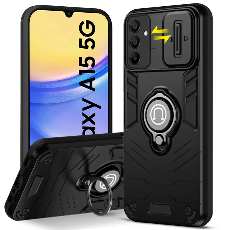 Ultra Rugged Case with Rotating Ring Holder Back Case For Samsung A15 5G