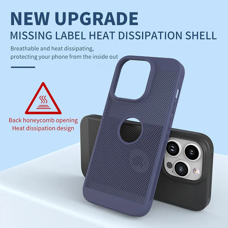 Ultra Slim Full Coverage Heat Sink Case with Honeycomb Mesh Back Cover For Apple iPhone 12 - Image 12