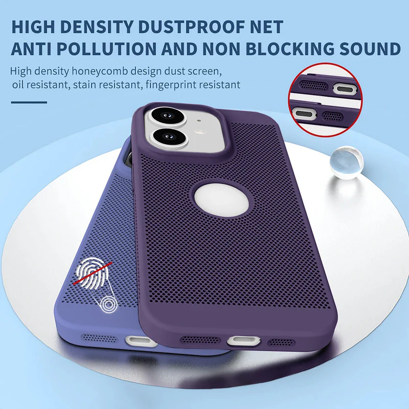 Ultra Slim Full Coverage Heat Sink Case with Honeycomb Mesh Back Cover For Apple iPhone 12 - Image 19