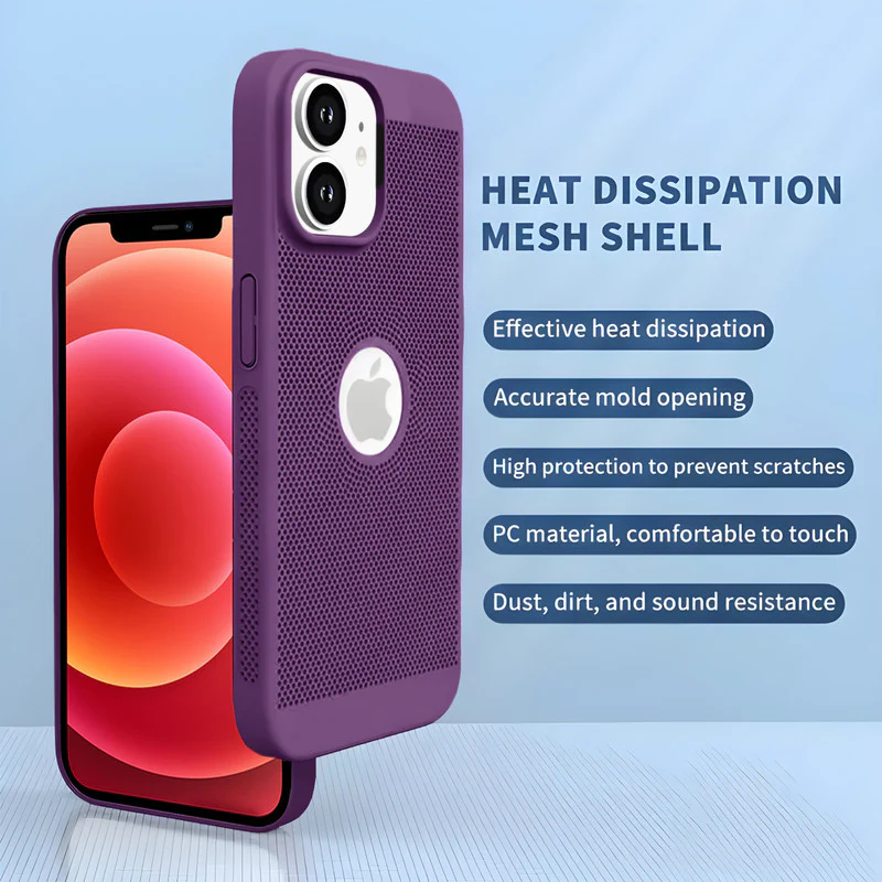 Ultra Slim Full Coverage Heat Sink Case with Honeycomb Mesh Back Cover For Apple iPhone 12 - Image 23