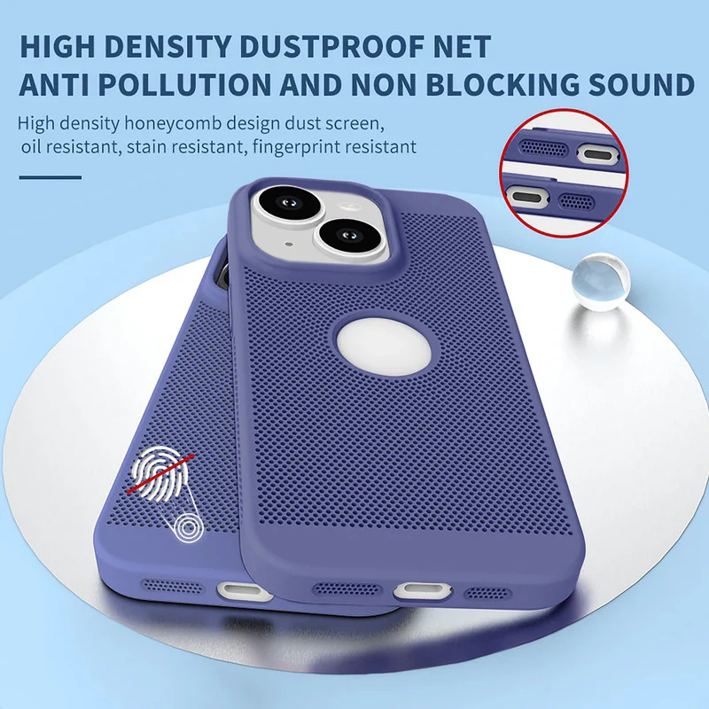 Ultra Slim Full Coverage Heat Sink Case with Honeycomb Mesh Back Cover For Apple iPhone 14 - Image 28