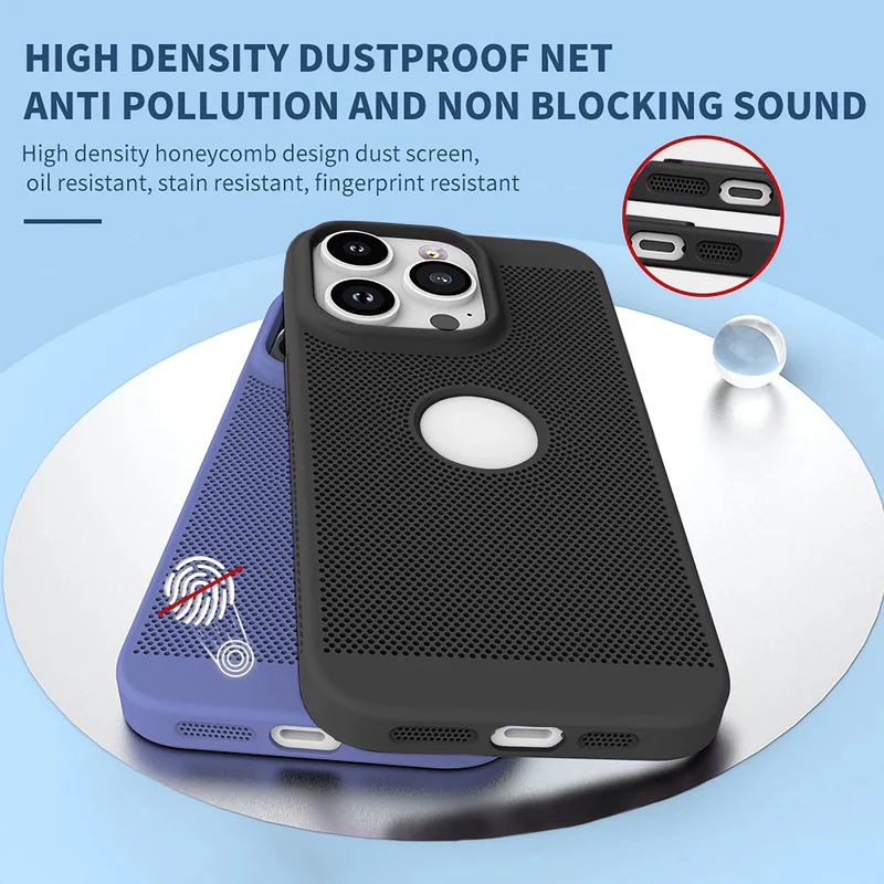 Ultra Slim Full Coverage Heat Sink Case with Honeycomb Mesh Back Cover For Apple iPhone 15 Pro Max - Image 3