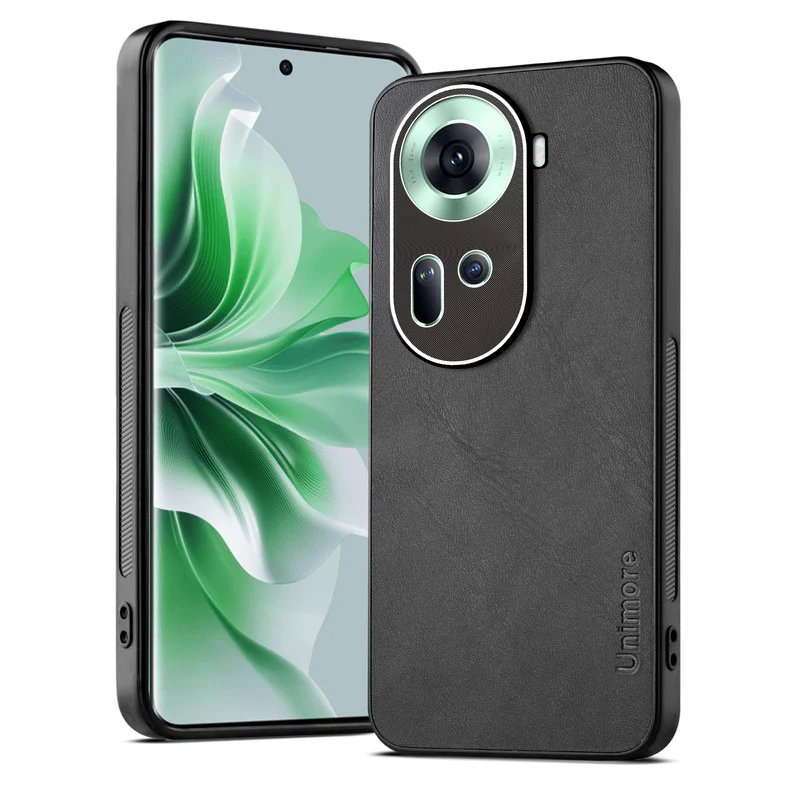 Unimore Leather Hard Case with Shiny Camera Protection For Oppo Reno 11 5G - Image 3
