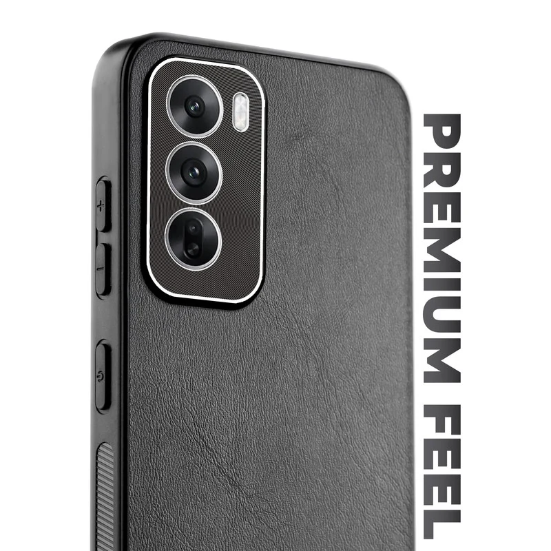 Unimore Leather Hard Case with Shiny Camera Protection For Oppo Reno 12 5G - Image 4
