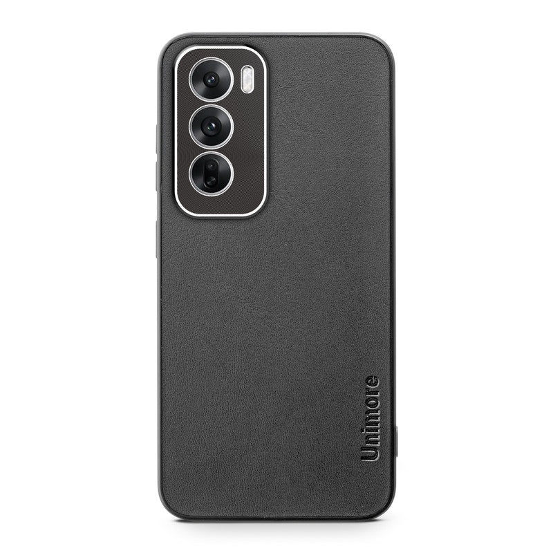 Unimore Leather Hard Case with Shiny Camera Protection For Oppo Reno 12 5G - Image 5