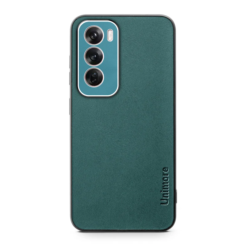 Unimore Leather Hard Case with Shiny Camera Protection For Oppo Reno 12 Pro 5G - Image 11