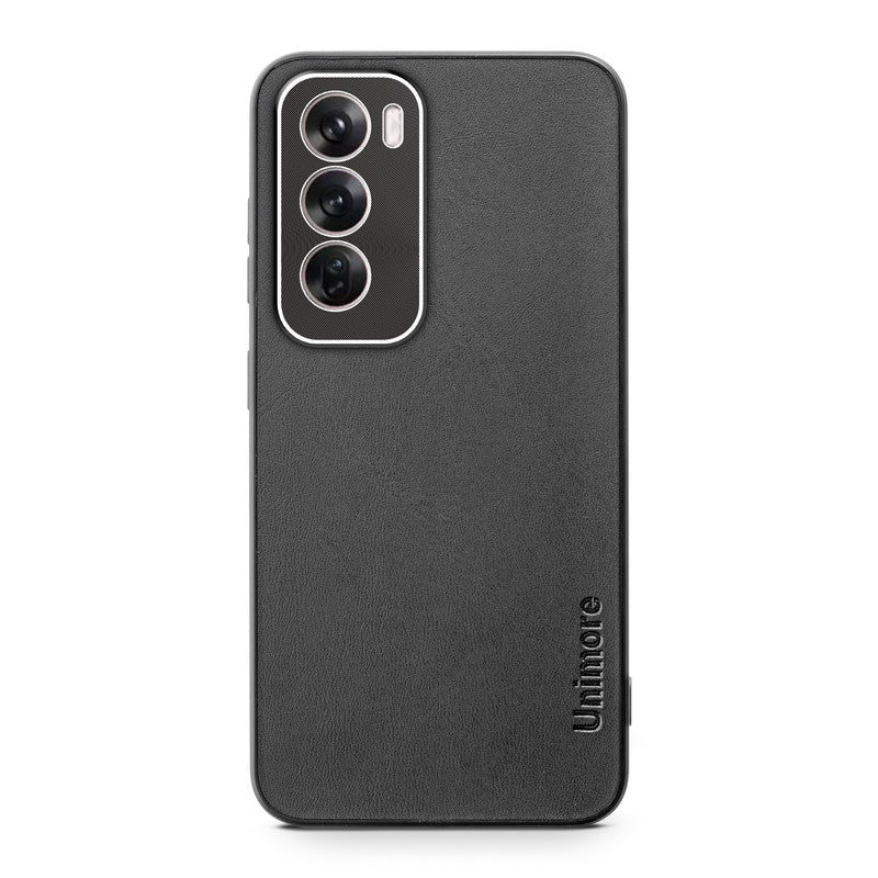 Unimore Leather Hard Case with Shiny Camera Protection For Oppo Reno 12 Pro 5G - Image 5