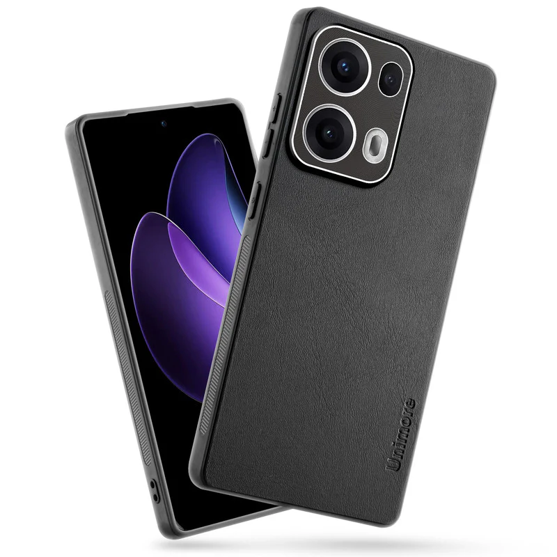 Unimore Leather Hard Case with Shiny Camera Protection For Oppo Reno 13 Pro 5G