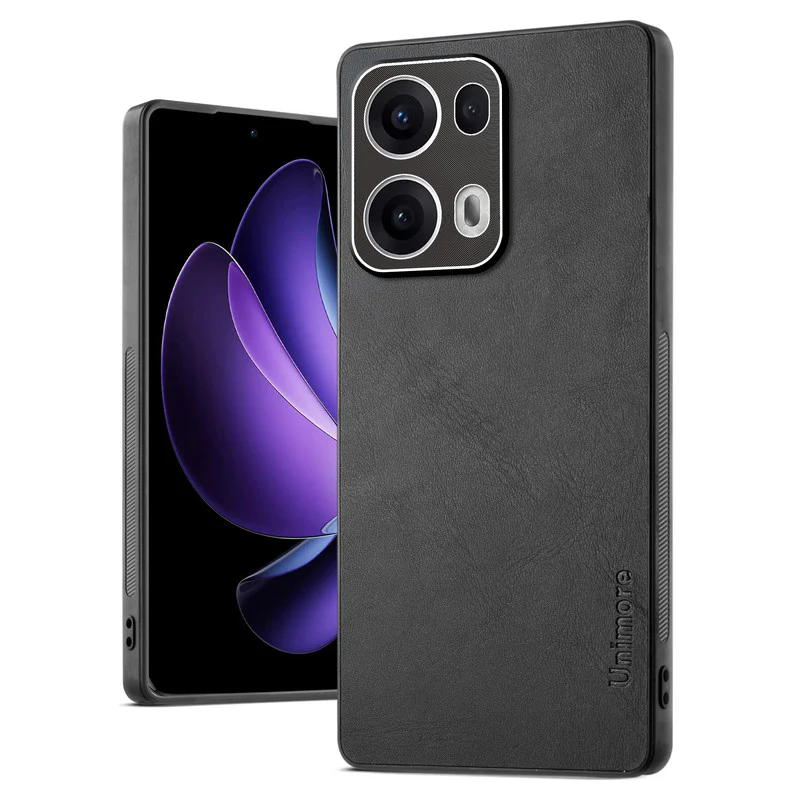 Unimore Leather Hard Case with Shiny Camera Protection For Oppo Reno 13 Pro 5G - Image 3