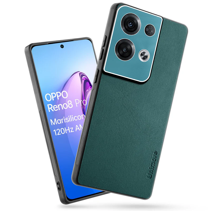 Unimore Leather Hard Case with Shiny Camera Protection For Oppo Reno 8 Pro 5G - Image 7