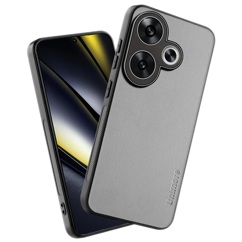 Unimore Leather Hard Case with Shiny Camera Protection For Poco F6 5G - Image 13