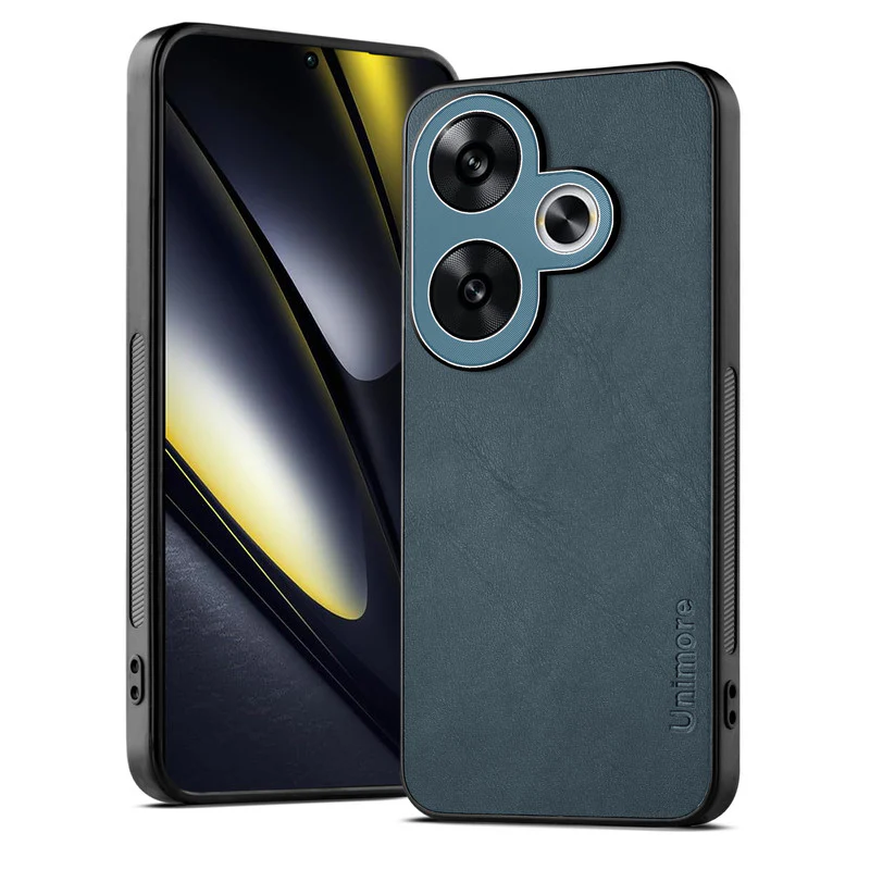 Unimore Leather Hard Case with Shiny Camera Protection For Poco F6 5G - Image 21