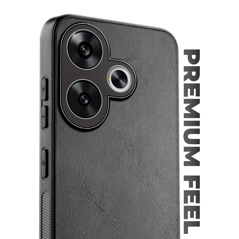 Unimore Leather Hard Case with Shiny Camera Protection For Poco F6 5G - Image 4