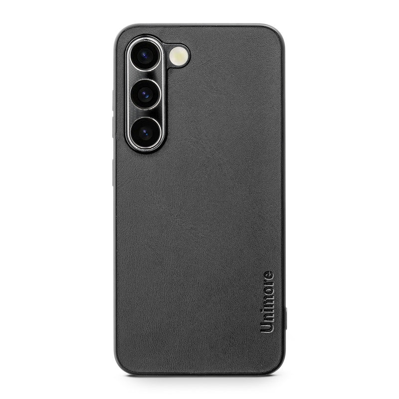 Unimore Leather Hard Case with Shiny Camera Protection For Samsung S23 5G - Image 5