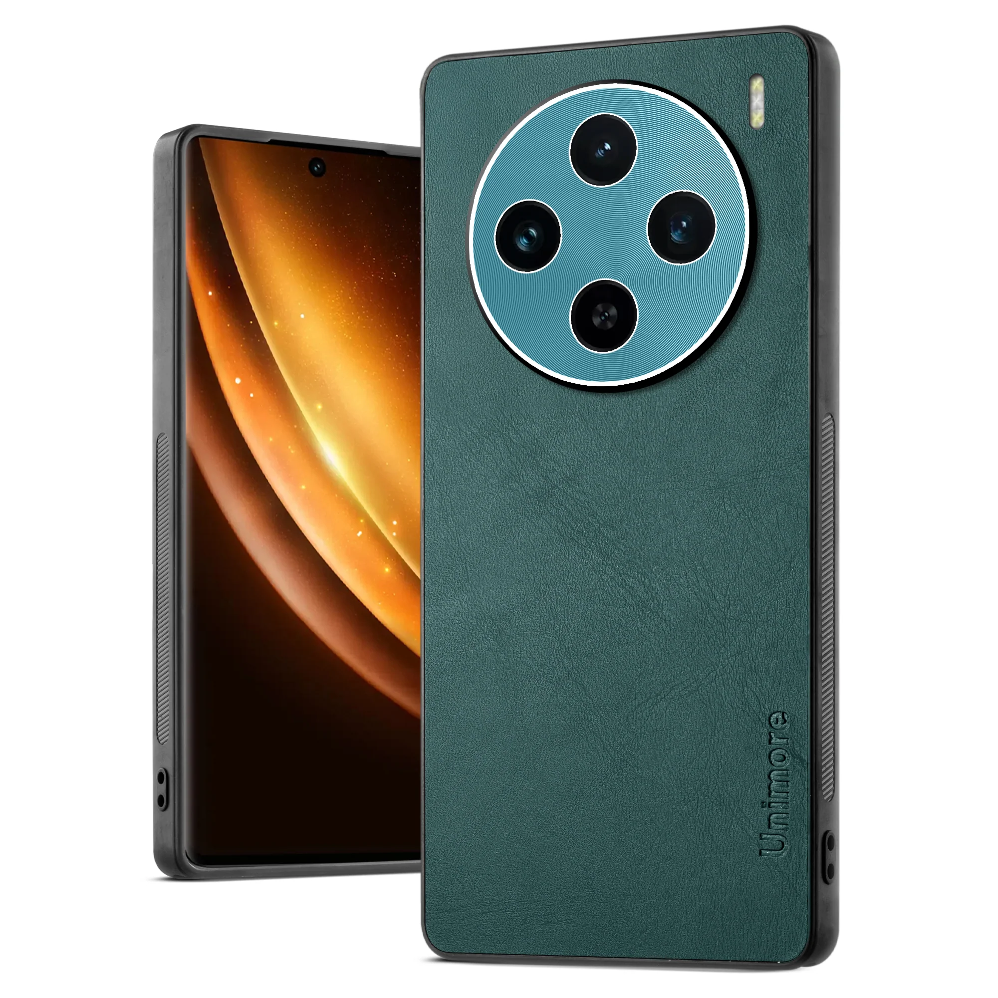 Unimore Leather Hard Case with Shiny Camera Protection For Vivo X100 5G - Image 9