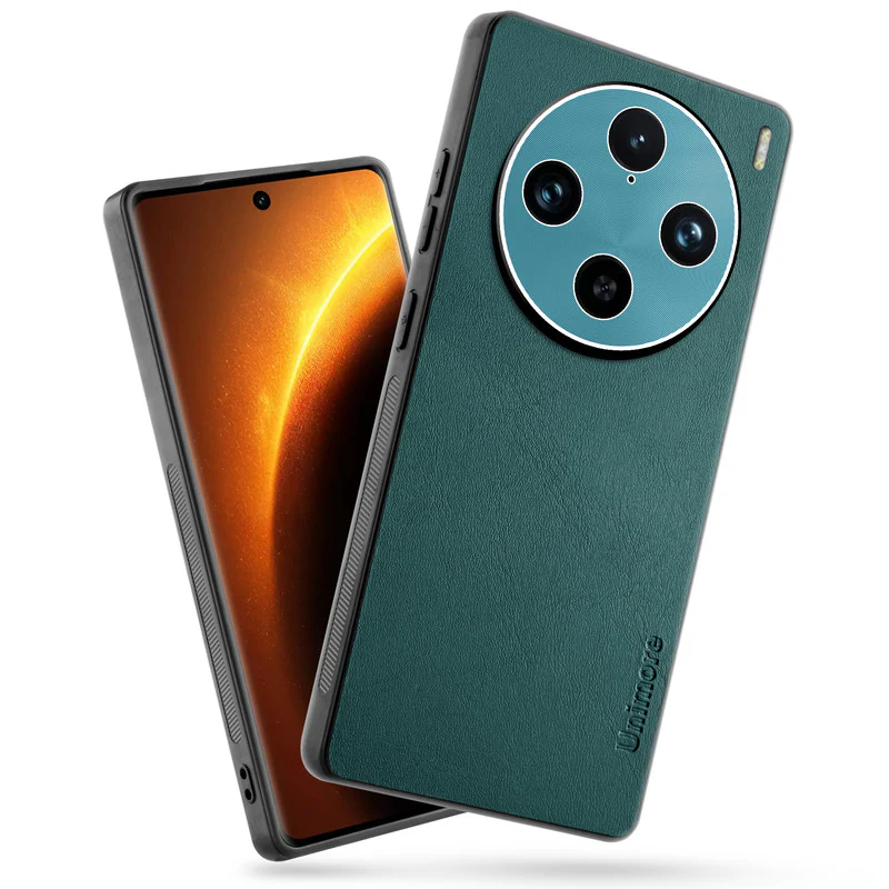 Unimore Leather Hard Case with Shiny Camera Protection For Vivo X100 Pro 5G - Image 7