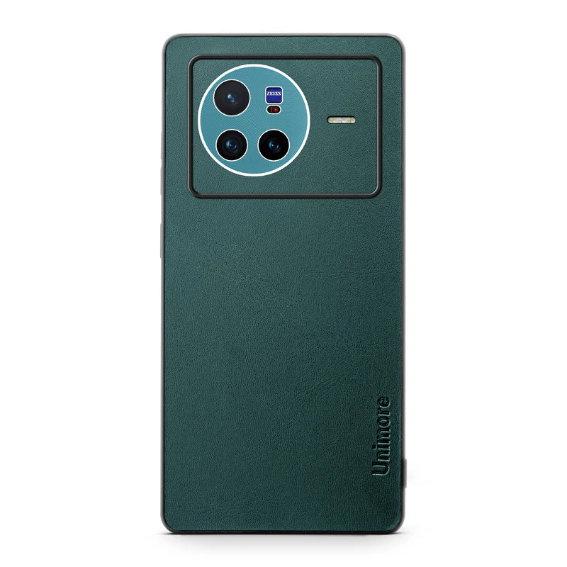 Unimore Leather Hard Case with Shiny Camera Protection For Vivo X80 5G - Image 11