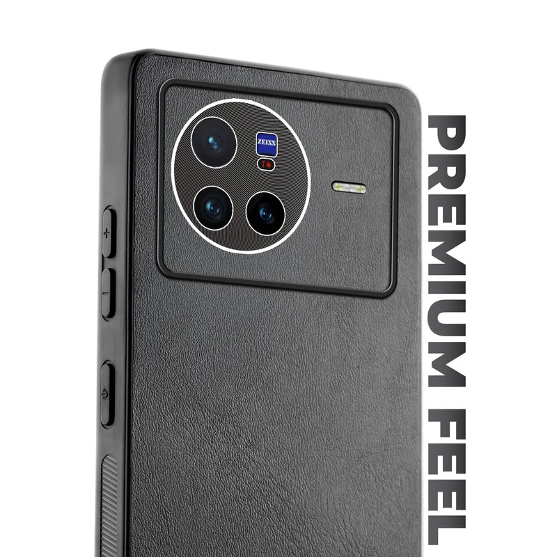 Unimore Leather Hard Case with Shiny Camera Protection For Vivo X80 5G - Image 4