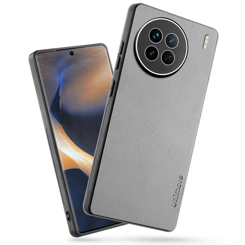 Unimore Leather Hard Case with Shiny Camera Protection For Vivo X90 5G - Image 13