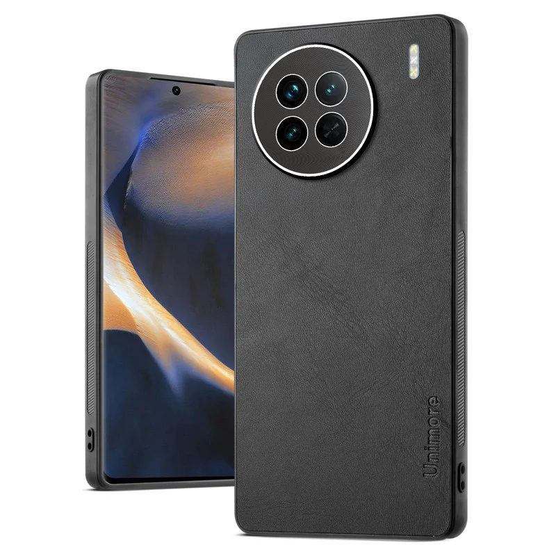 Unimore Leather Hard Case with Shiny Camera Protection For Vivo X90 5G - Image 3
